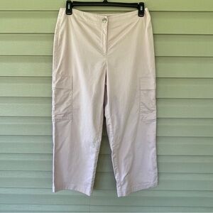 Eileen Fisher Women's Light Pink Wide Leg Crop Cargo Pocket Pants Size Medium